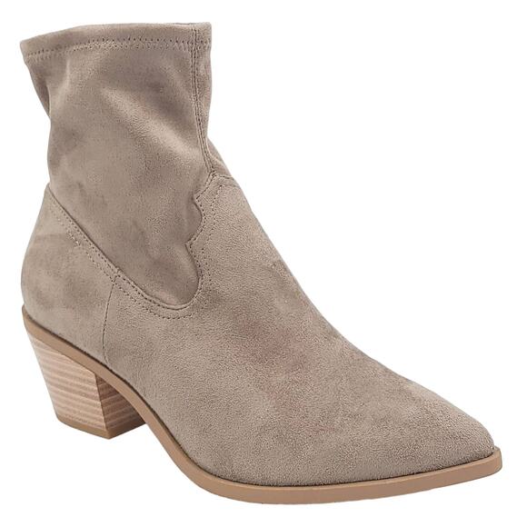 Abound Women Brynn Western Ankle Bootie Size US 8.5M Grey Faux Suede - Picture 1 of 7